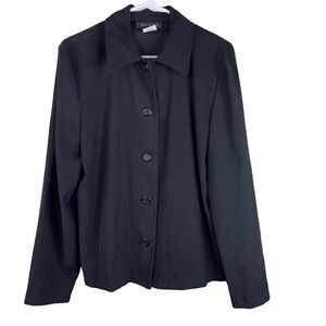 Briggs New York Vintage Black Small Button Front Moleskin Feel Shacket/J…